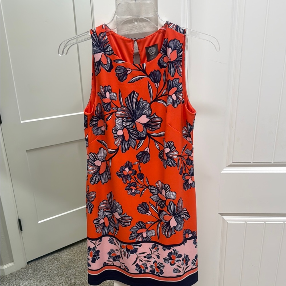 Vince Camuto Orange and Pink Floral Dress